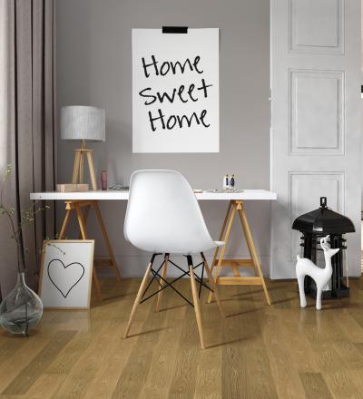 Tölgy készparketta a dolgozószobában - dolgozószoba ötlet, modern stílusban