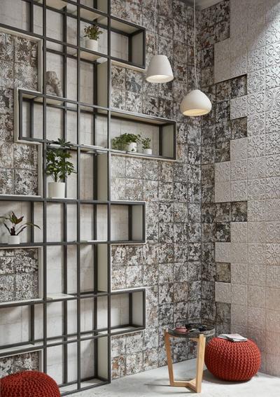 Különleges falicsempe - nappali ötlet, modern stílusban