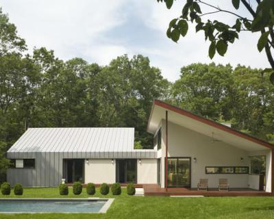 Medencés ház - homlokzat ötlet, modern stílusban