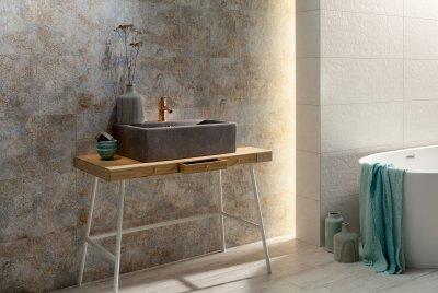 Kőhatású csempe - fürdő / WC ötlet, modern stílusban