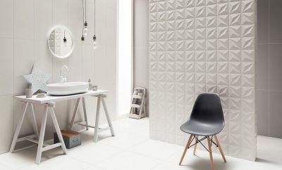 Variációk fehér csempére - fürdő / WC ötlet, modern stílusban