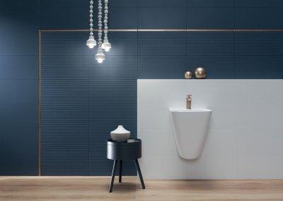 Kék csempe - fürdő / WC ötlet, modern stílusban