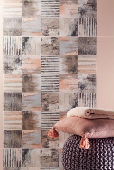 Kopottas hatású csempe - fürdő / WC ötlet, modern stílusban