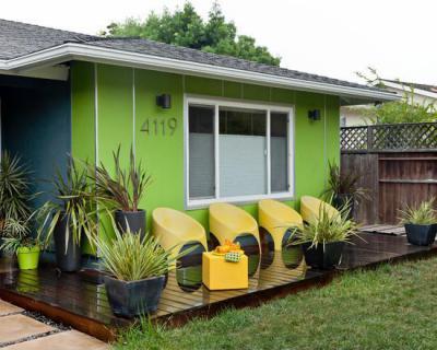 Zöld apartmanház - homlokzat ötlet, modern stílusban