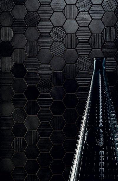 Méhsejt alakú csempe - fürdő / WC ötlet, modern stílusban