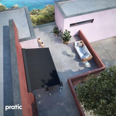 Fekete napellenző - erkély / terasz ötlet