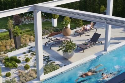Úszómedence a teraszon - medence / jakuzzi ötlet, modern stílusban