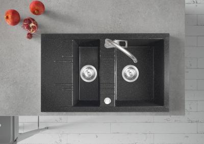 Másfél medencés mosogató - konyha / étkező ötlet, modern stílusban