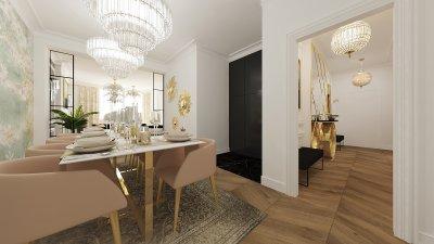 Étkező rejtett konyhával - konyha / étkező ötlet, modern stílusban