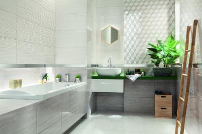 Változatos színek és felületek - fürdő / WC ötlet, modern stílusban