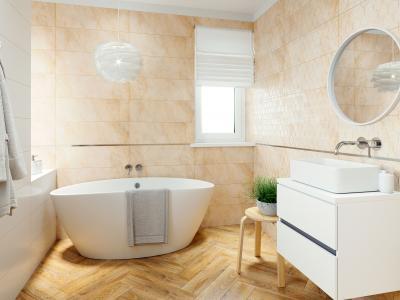 Kőhatású burkolat - fürdő / WC ötlet, modern stílusban