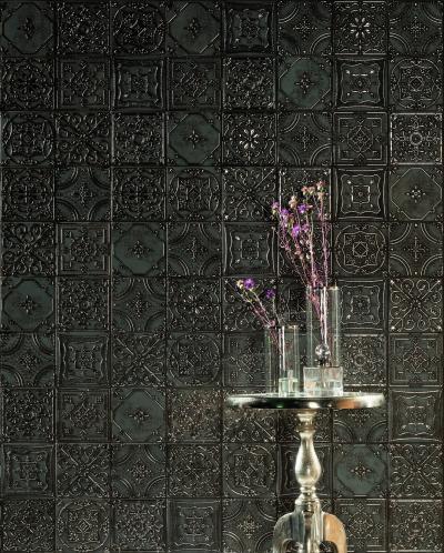 Nyomott mintás csempe - fürdő / WC ötlet, rusztikus stílusban