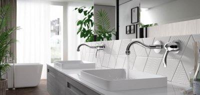 Falsík alatti mosdó csaptelep - fürdő / WC ötlet, modern stílusban