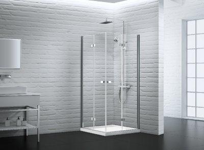 Harmonikaajtós zuhanykabin - fürdő / WC ötlet, modern stílusban