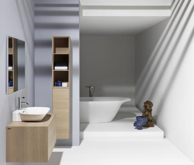 Tágas fürdőszoba - fürdő / WC ötlet, modern stílusban