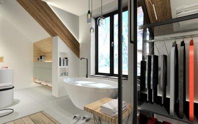 Családi ház tervei skandináv stílusban - fürdő / WC ötlet