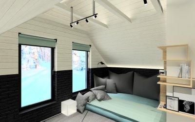 Családi ház tervei skandináv stílusban - tetőtér ötlet
