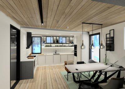 Családi ház tervei skandináv stílusban - konyha / étkező ötlet