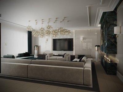 Luxus villa nappali - nappali ötlet, modern stílusban