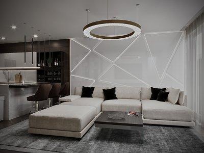 Nappali - konyha / étkező ötlet, modern stílusban