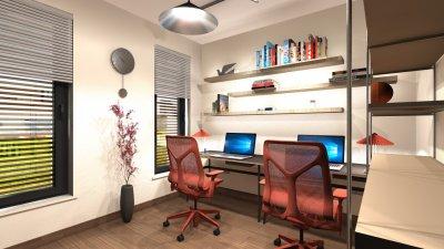 Dolgozószoba két személy részére - dolgozószoba ötlet, modern stílusban