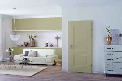 Fa beltéri ajtó - nappali ötlet, modern stílusban