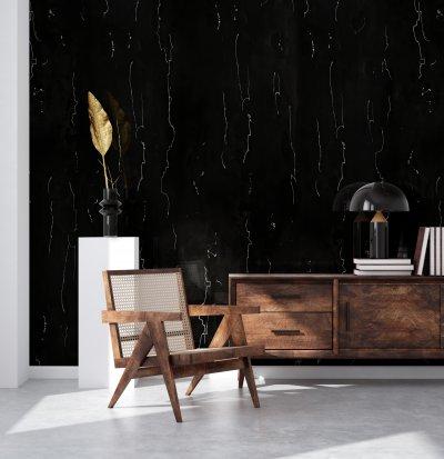 Fekete tapéta - nappali ötlet