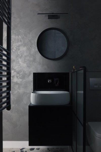 Monokróm fürdőszoba - fürdő / WC ötlet, minimál stílusban