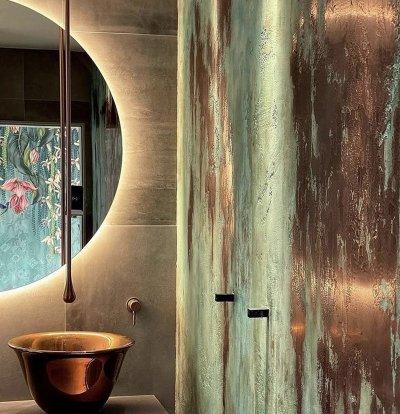 Faldekor a fürdőszobában - fürdő / WC ötlet, modern stílusban