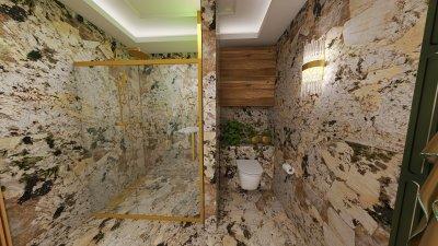 Fürdőszoba - fürdő / WC ötlet, modern stílusban