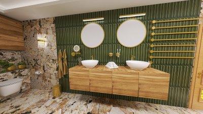 Fürdőszoba - fürdő / WC ötlet, modern stílusban