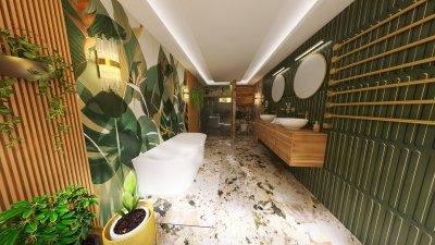 Fürdőszoba - fürdő / WC ötlet, modern stílusban