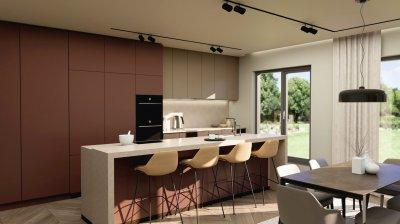 Bíbor projekt konyha - konyha / étkező ötlet, modern stílusban