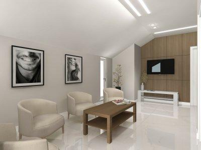 Fogászati rendelő váróterme - előszoba ötlet, minimál stílusban