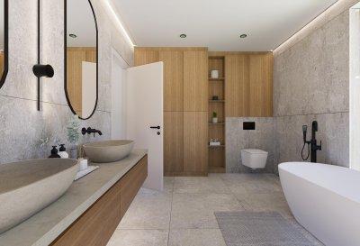 Fürdőszoba - fürdő / WC ötlet, modern stílusban