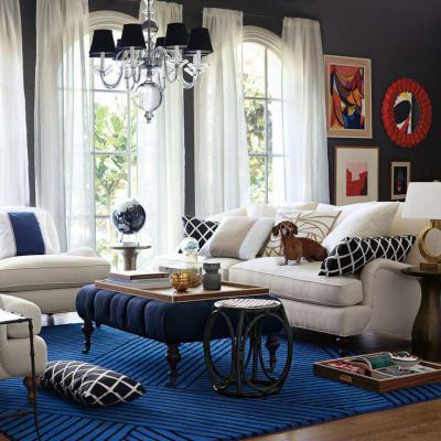 Kék és fehér - nappali ötlet