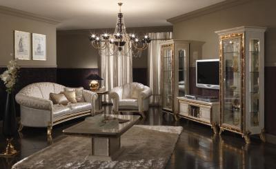 Bronzos árnyalatok - nappali ötlet, klasszikus stílusban