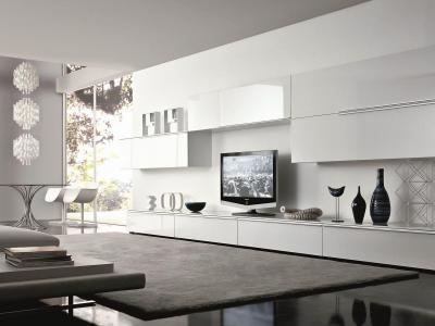 Jól bevált hófehér - nappali ötlet, modern stílusban