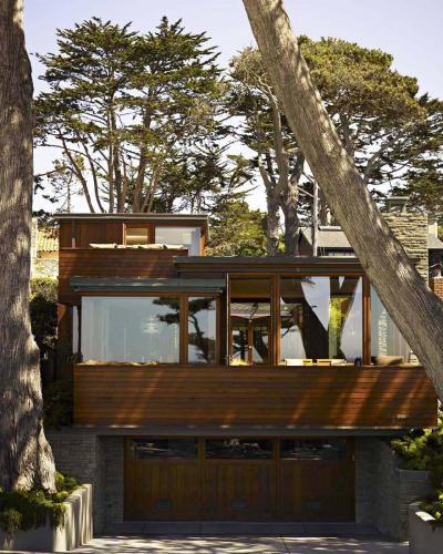 Homlokzat faburkolattal - kert / udvar ötlet, modern stílusban