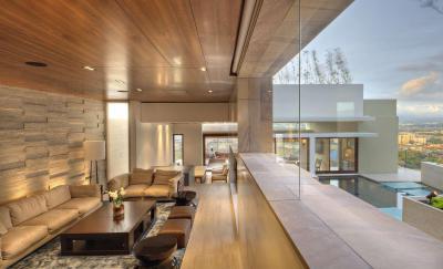 Nappali szinteltolással - nappali ötlet, modern stílusban