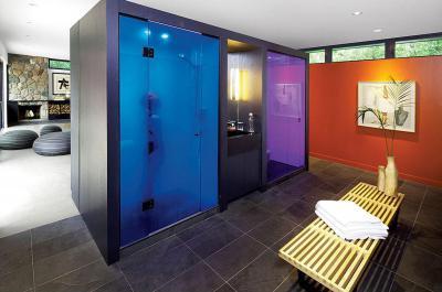 Fürdőszoba a medencés házban - fürdő / WC ötlet, modern stílusban