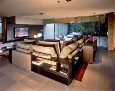 Nappaliból a belső kertbe - nappali ötlet, modern stílusban