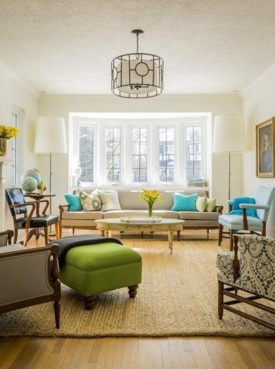 Harmonikus színek - nappali ötlet, klasszikus stílusban