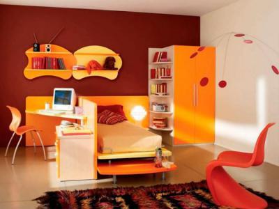Narancsos gyerekbirodalom - gyerekszoba ötlet, modern stílusban