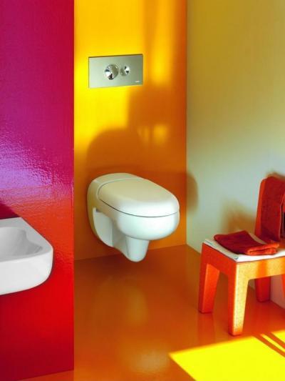 Színes fürdőszoba - fürdő / WC ötlet, modern stílusban