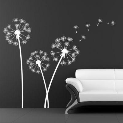 Pitypangok a falon - nappali ötlet, modern stílusban