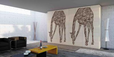 Zsiráf mintájú gardrób - belső továbbiak ötlet, modern stílusban