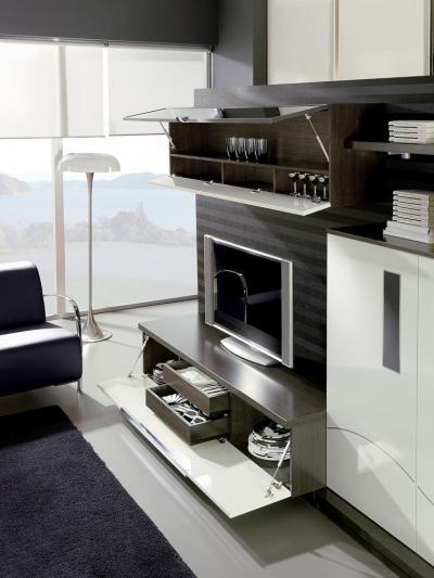 Csoki színű praktikus nappali - nappali ötlet, modern stílusban