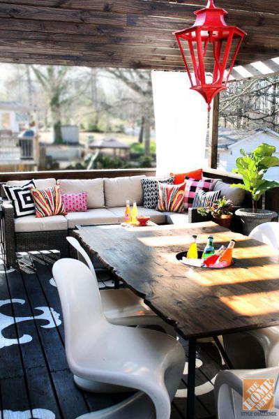 Piroslámpás - erkély / terasz ötlet