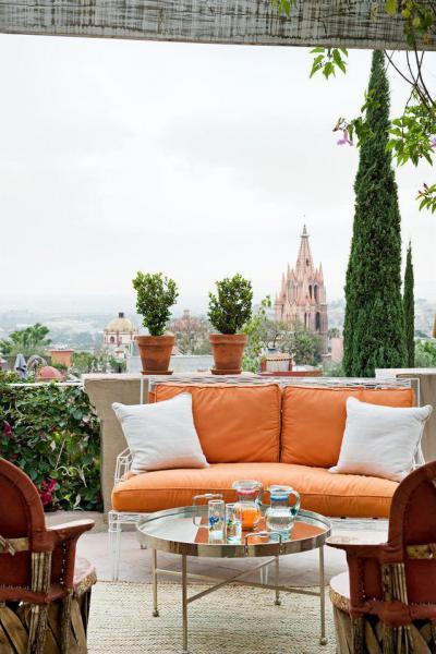 Narancsos árnyalatok - erkély / terasz ötlet, modern stílusban